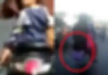 Kasihan, Video Anak Kecil Dibonceng dengan Posisi Berbahaya di Motor, Orangtuanya Kok Tega