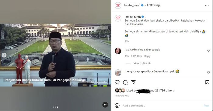 Pernyataan Ridwan Kamil soal dugaan tenggelamnya Eri