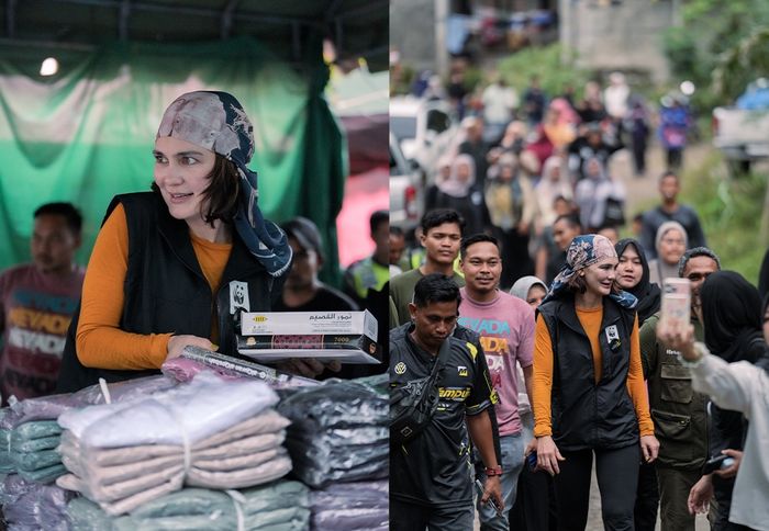 Luna Maya sahur pertama di Aceh saat Ramadan 2026, Istri Maxime Bouttier rela lesehan usai bantu korban bencana.