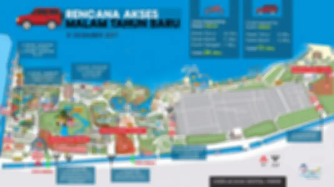 Infografis Parkir Terpusat Taman Impian Jaya Ancol