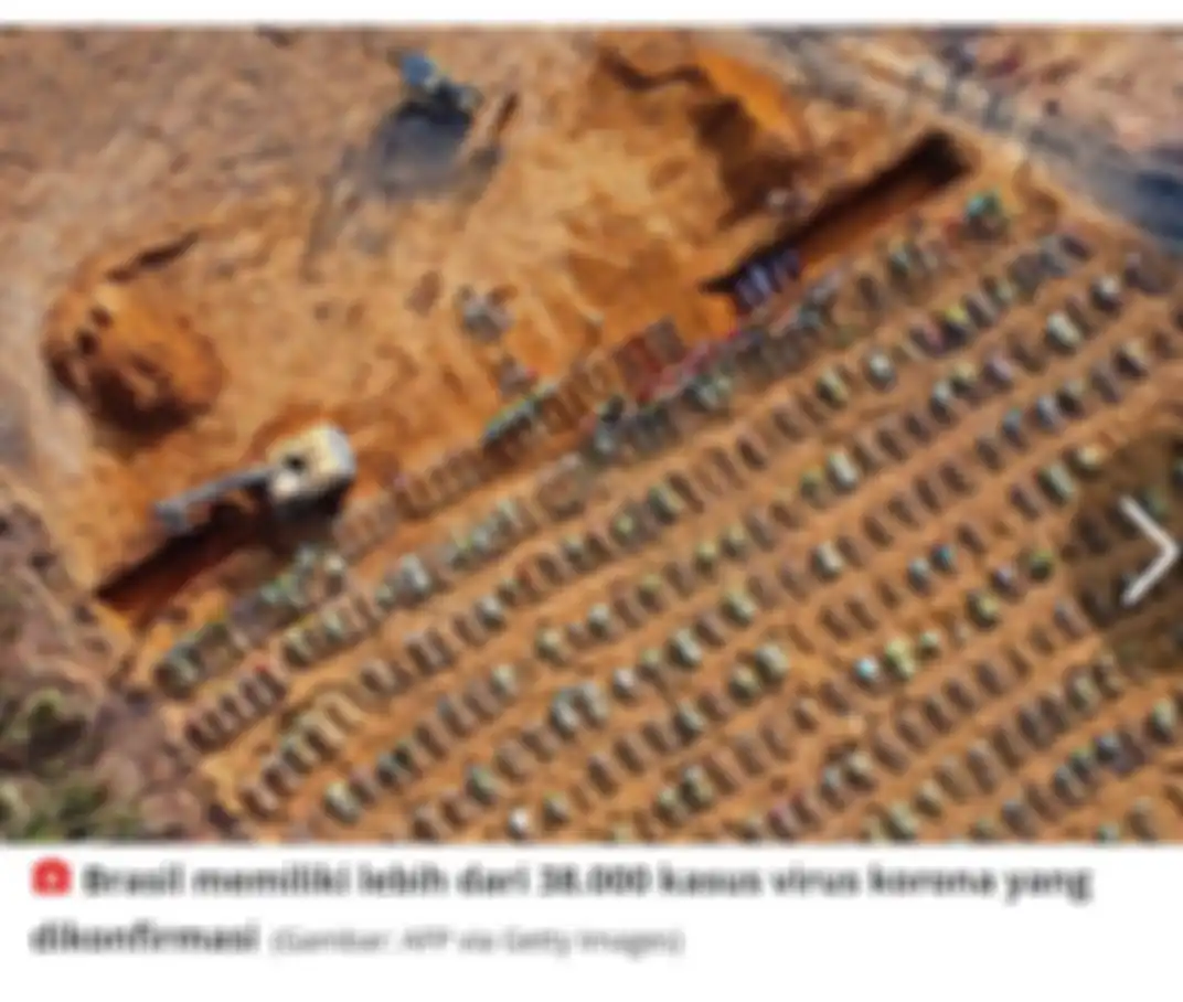 Foto udara pemakaman massal di Brazil.