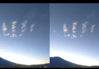 Heboh! Penampakan Awan Berlafaz Allah di Langit Saat Matahari Terbit di Sekitaran Gunung, Warga Bukittinggi Auto pada Takjub