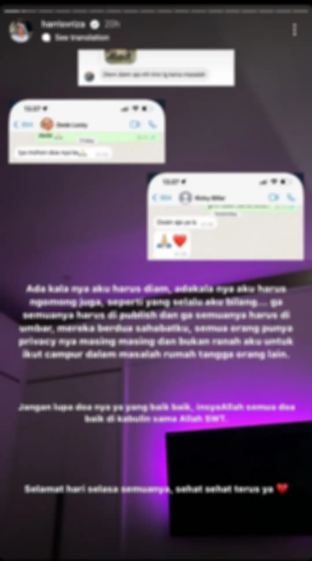 Isi chat Harris Vriza dengan Rizky Billar dan Lesti Kejora 
