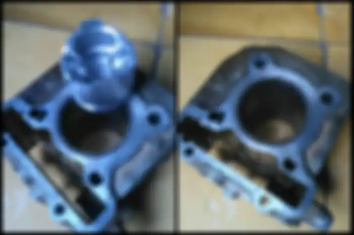 Ilustrasi piston dan blok silinder