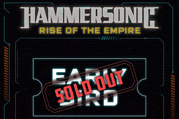 Pengumuman tiket early bird Hammersonic 2020 yang sold out.