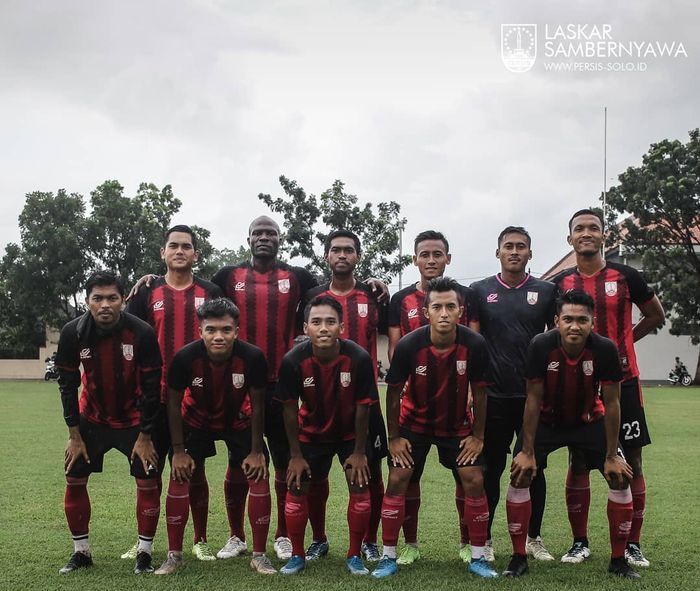 Skuat Persis Solo saat menjalani laga uji coba melawan PS Puma dalam rangka persiapan menyambut Liga 2 2020