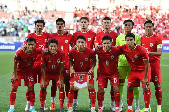 Skuad Timnas U-23 Indonesia melawan Uzbekistan dalam semifinal Piala Asia U-23 2024 di Stadion Abdullah bin Khalifa, Doha, Qatar, Senin (29/4/2024) malam WIB.