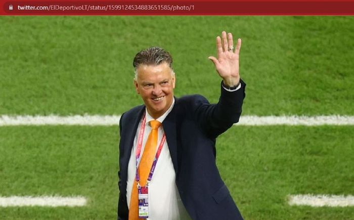 Pelatih timnas Belanda, Louis van Gaal.