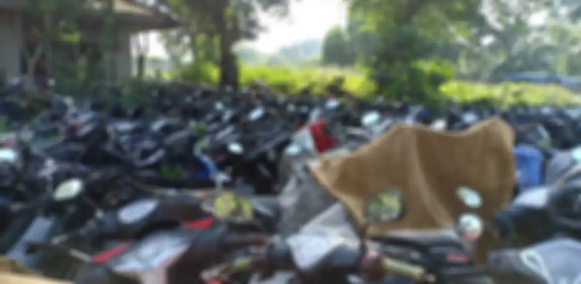 Keadaan motor hasil tilang di Polres Bekasi