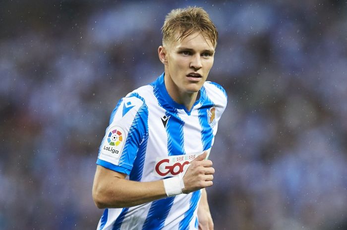 Pemain Real Sociedad yang tengah dipinjamkan dari Real Madrid, Martin Odegaard.