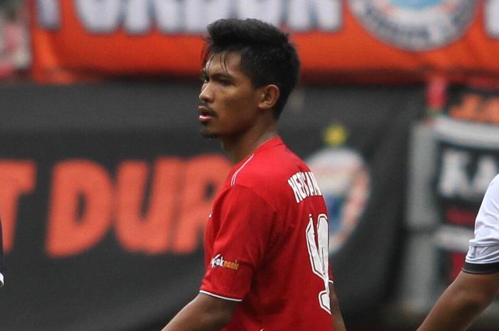 Penyerang Persija Jakarta, Heri Susanto, saat melawan Tira Persikabo di Stadion Patriot, Bekasi, Jawa Barat, Kamis (21/2/2019).