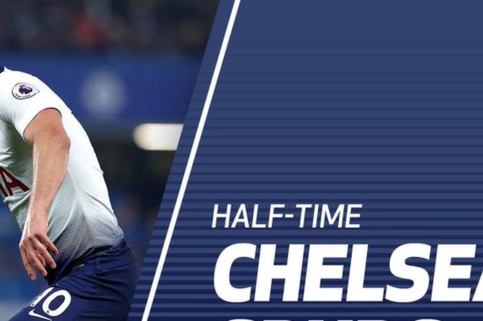 Grafis babak pertama Chelsea Vs Tottenham Hotspur Chelsea untuk sementara ditahan imbang tanpa gol atas Tottenham Hotspur di Stadion Stamford Bridge, pada lanjutan Liga Inggris pekan ke-28, Rabu (28/2/2019) atau Kamis dini hari WIB.