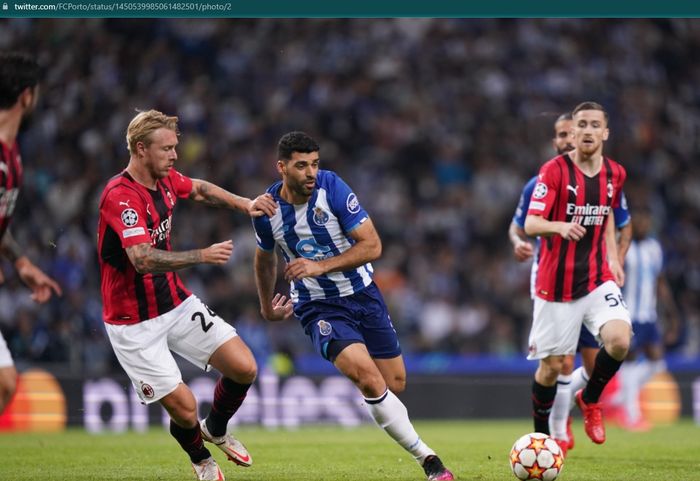 AC Milan takluk 0-1 dari FC Porto lewat gol tunggal Luis Diaz pada menit ke-65 pada matchday ketiga Liga Champions 2021-2022.