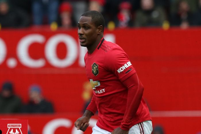 Striker Manchester United, Odion Ighalo, dalam laga kontra Watford pada Minggu (23/2/2020).