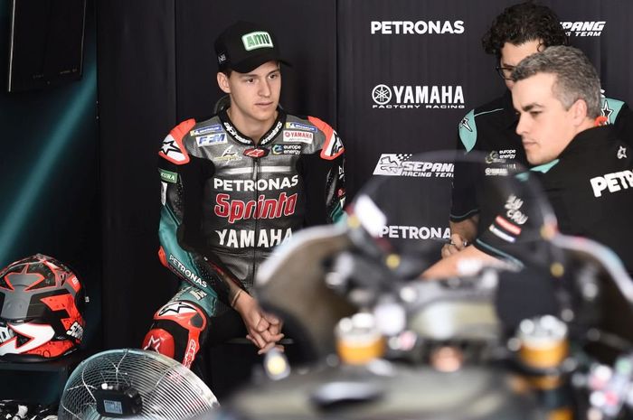 Pebalap Petronas Yamaha SRT, Fabio Quartararo,  ketika melakoni uji coba di Sirkuit Sepang, Malaysia, Kamis (7/2/2019).