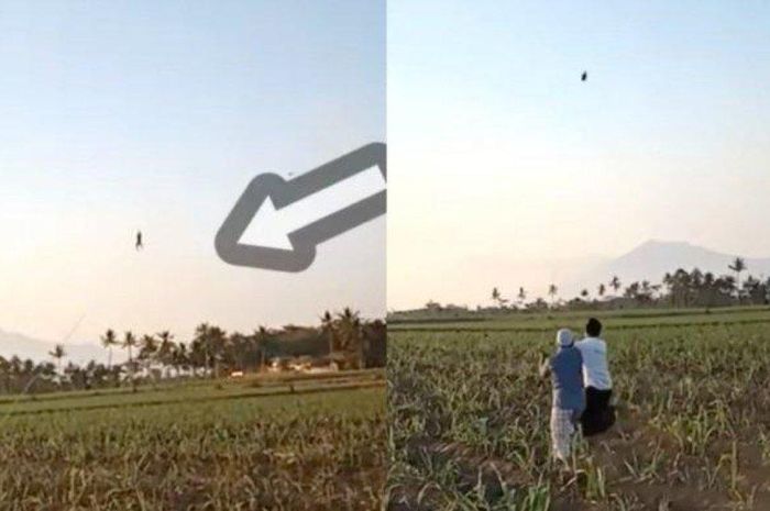 Detik-detik bocah terbang terbawa layangan