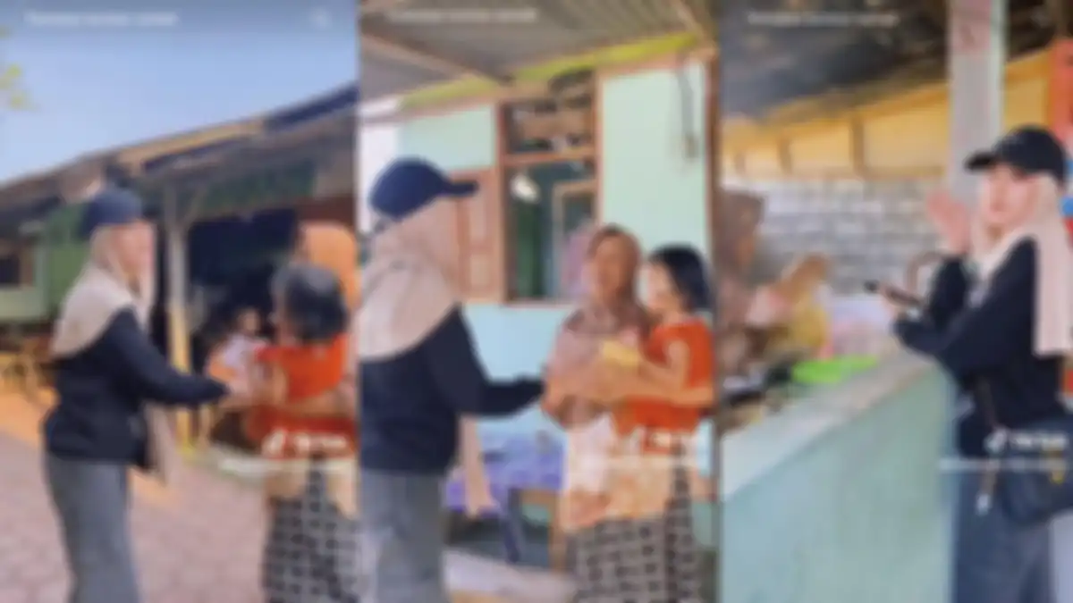 Bu Dendy pun berjalan kaki menuju kantin yang berada di belakang sekolah 