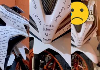 Jurus Anti Pelakor dan Selingkuh? Cewek Ini Nekat Coret-coret Body Motor sang Kekasih Pakai Spidol Permanen, Kata-katanya Bikin Netizen Geli