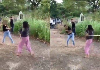 Viral, Video Remaja Putri di Palembang Duel Pakai Celurit di Kuburan China, Sempat Keluar Darah hingga Jambak-jambakan, Polisi Buka Suara