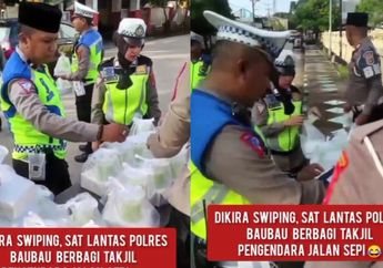 Niat Hati Mau Bagi-bagi Takjil Gratis, Rombongan Polisi di Sulawesi Tenggara Malah Dikira Pengendara Mau Razia: Tidak Ada yang Mau Lewat
