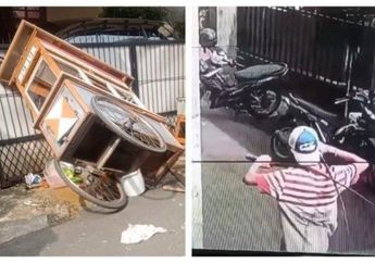 Astagfirullah, Tukang Bubur Ini Terekam Dirusak Gerobaknya oleh Preman yang Ogah Bayar Makanan: Diterbalikan ke Got