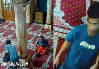 Terekam CCTV, Pria di Malang Ini Curi Tas Milik Driver Ojek Online yang Lagi Salat di Masjid, Bikin Elus Dada