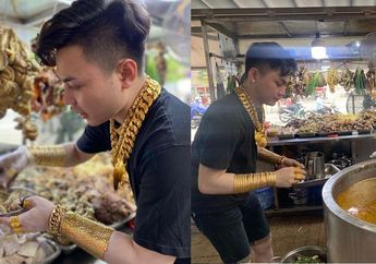 Bak Toko Emas Berjalan, Pria Penjual Sop Hot Pot Ini Auto Viral  dan Banjir Pembeli Gegara Pakai 70 Perhiasan: Awalnya Saya Malu
