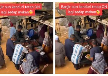 Viral, Momen Hajatan Pernikahan di Tengah Banjir, Tamu Undangan Tetap Hadir dan Menikmati Suguhan Meski Air Setinggi Paha
