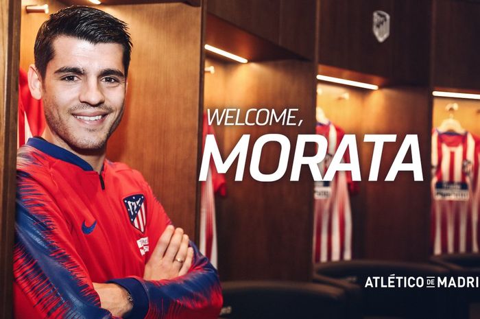 Alvaro Morata resmi menjadi penyerang Atletico Madrid, Senin (28/1/2019).