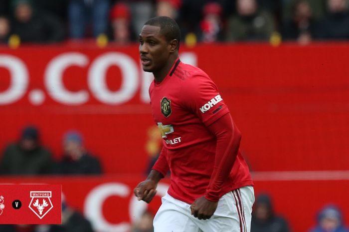 Striker Manchester United, Odion Ighalo, dalam laga kontra Watford pada Minggu (23/2/2020).