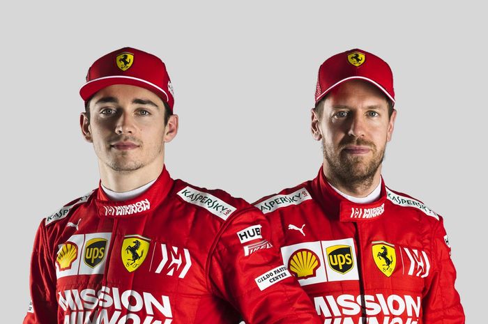 Duet pembalap Ferrari untuk F1 2019, Charles Leclerc (kiri) dan Sebastian Vettel (kanan).