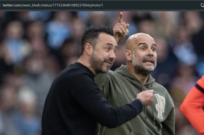 Roberto De Zerbi (kiri), pelatih yang sering disebut sebagai murid Pep Guardiola, baru saja menerima tawaran Marseille yang terkenal sebagai musuh Paris Saint-Germain.