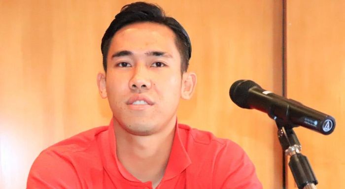 Pemain Persija Jakarta, Ryuji Utomo, dalam sesi konferensi pers di Singapura, Senin (4/2/2019).