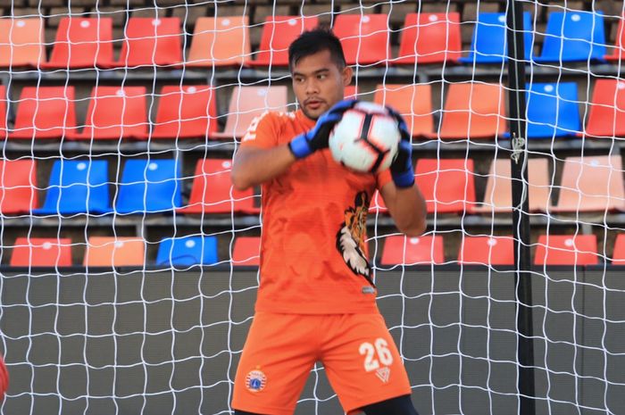 Andritany Ardhiyasa dalam official training Persija Jakarta di Stadion McDonald Jones, Newcastle, Australia, Senin (11/2/2019).