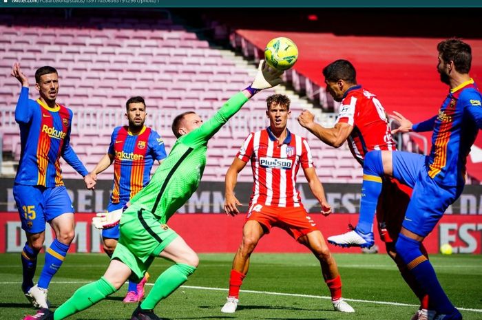 Barcelona bermain imbang 1-1 melawan Atletico Madrid pada jornada ke-35 Liga Spanyol 2020-2021.