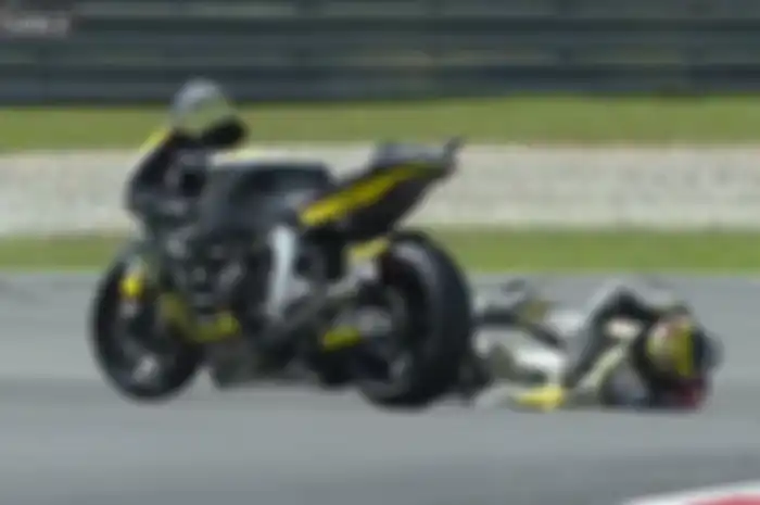 Thomas Luthi highside di tikungan 2 Sepang