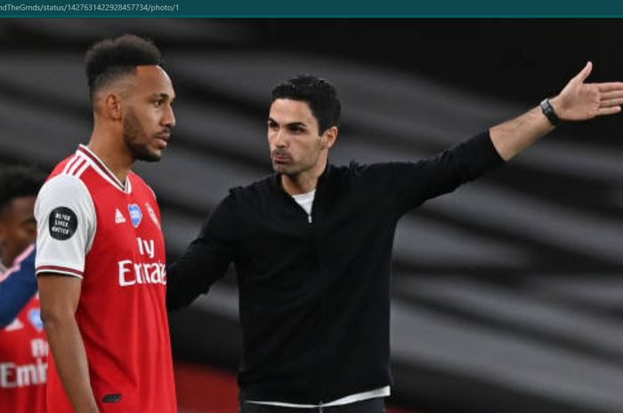 Mikel Arteta dan Pierre-Emerick Aubameyang terlibat friksi di Arsenal.