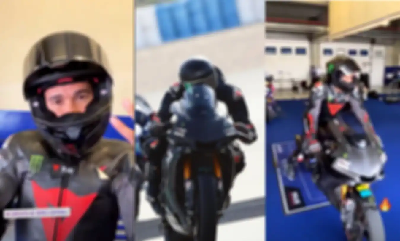 Lewis Hamilton menjajal Yamaha YZR-R1 di Sirkuit Jerez, Spanyol