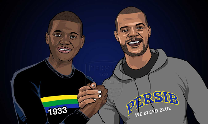 Duet pemain baru Persib Bandung, Bruno Cantanhede dan David Da Silva. 