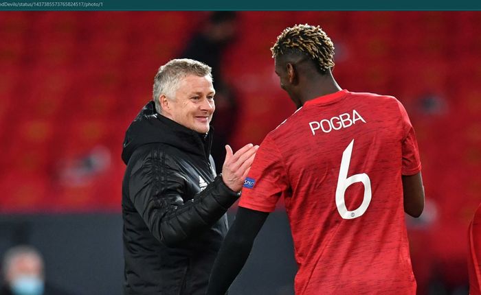 Momen kebersamaan Paul Pogba dan Ole Gunnar Solskjaer.