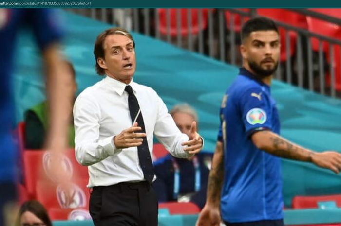 Pelatih timnas Italia, Roberto Mancini.