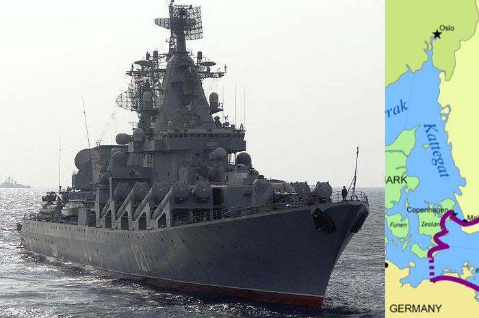 Ilustrasi kapal perang Rusia dan laut Baltik