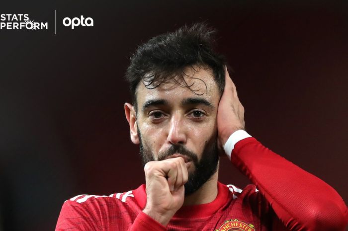 Bruno Fernandes tercatat sebagai pencetak gol terbanyak bagi Manchester United musim ini.