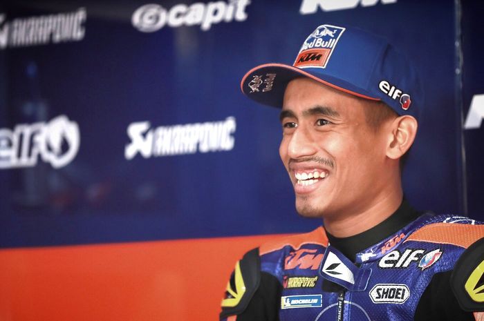 Hafizh Syahrin saat berada di Sirkuit Losail, Qatar untuk menjalani seri MotoGP Qatar 2019.