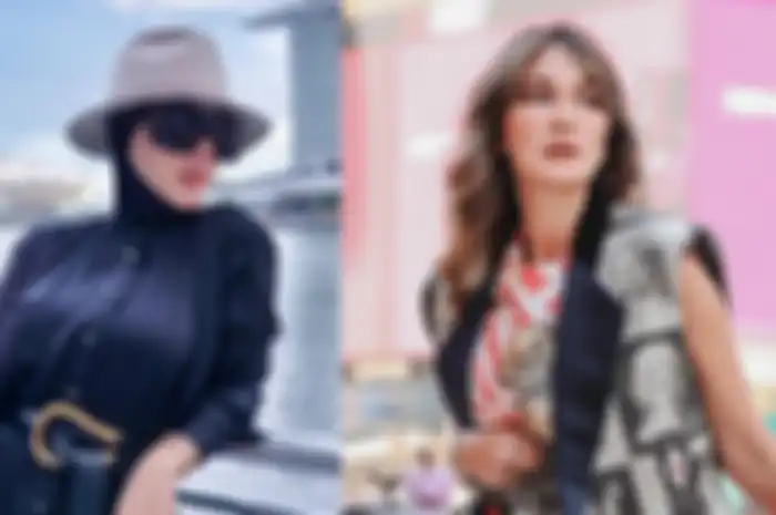 Intip detail OOTD Syahrini dan Luna Maya saat jalan-jalan di New York. Siapa yang paling modis?