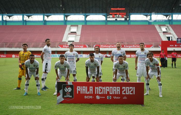 Para pemain Bali United di laga Grup D melawan Persiraja Piala Menpora 2021