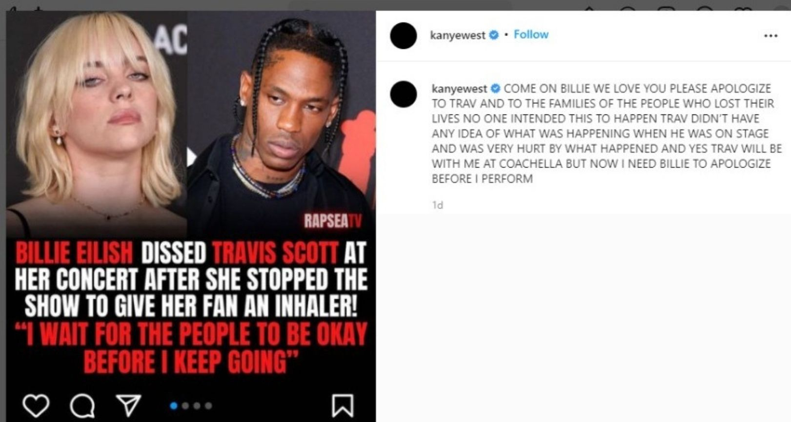 Unggahan Instagram Kanye West