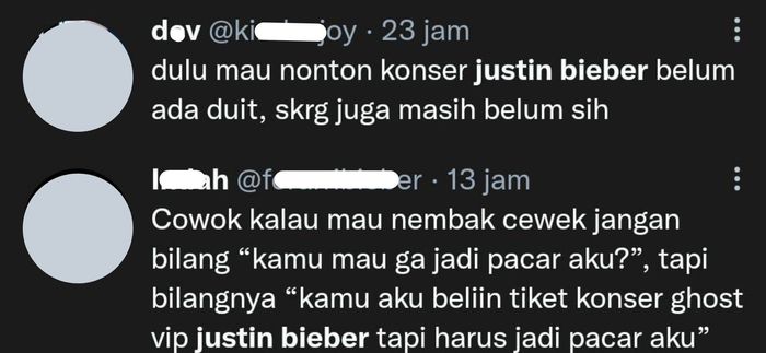 Curharan netizen terkait konser Justin Bieber