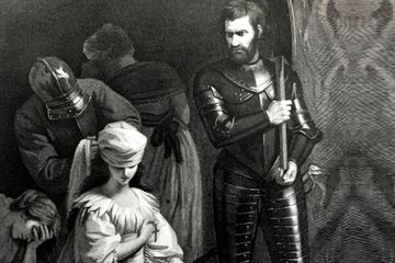 Ilustrasi ini menunjukkan Maria, Ratu Skotlandia, pada 8 Februari 1587. Ia tengah menunggu eksekusi kematiannya di Kastil Fotheringhay, Northamptonshire.