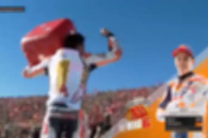 Marc Marquez merayakan gelar juaranya yang ke-4